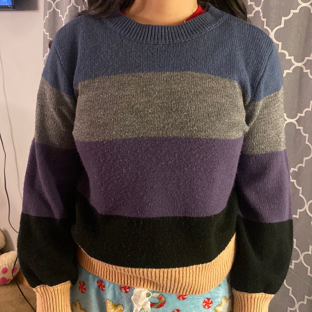 Elodie XS Colorblock Stripe Sweater